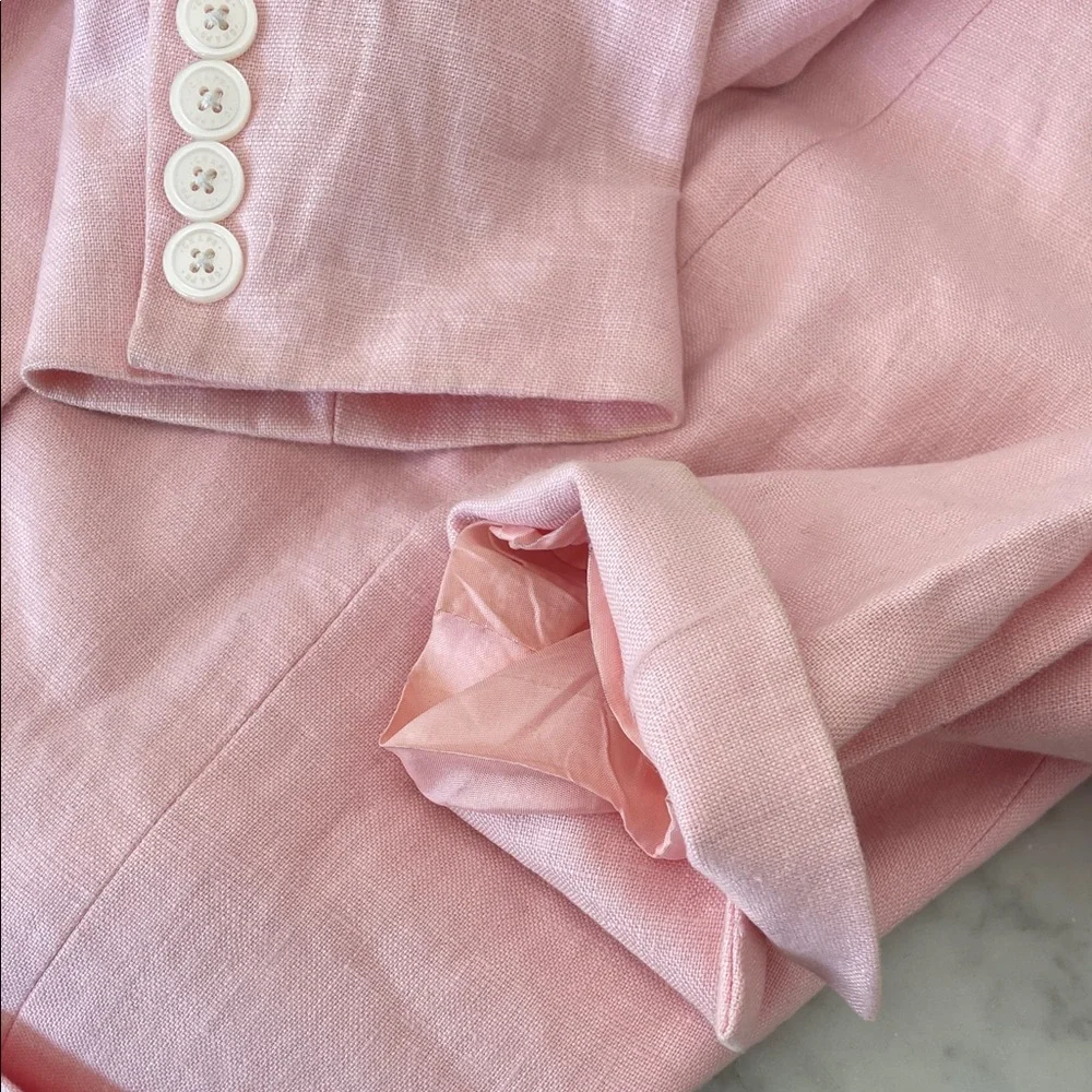CHAPS Soft Pink Women's Linen Lined Jacket 10 - Picture 14 of 17